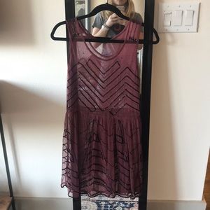 Free People embellished sheer slip dress